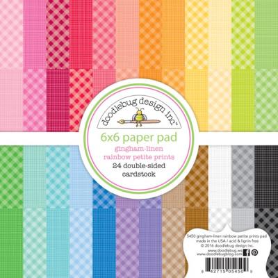 Doodlebug Gingham-Linen Rainbow Petite Print